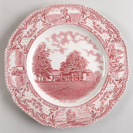 Colonial Times Pink (Scalloped) Dinner Plate