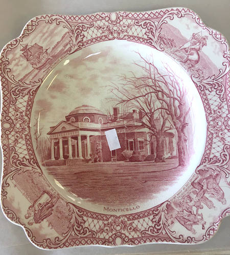 Colonial Times Pink (Scalloped) Square Luncheon Plate