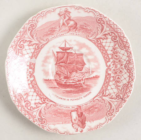 Colonial Times Pink (Scalloped) Saucer for Demitasse Cup