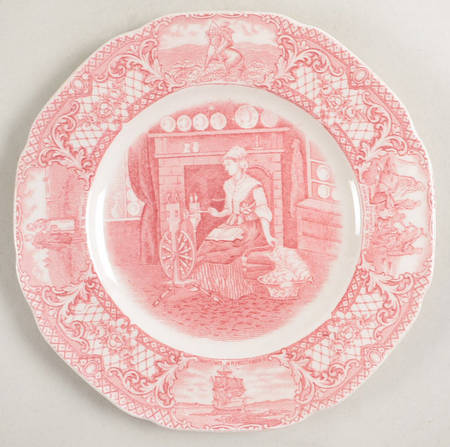 Colonial Times Pink (Scalloped) Bread & Butter Plate