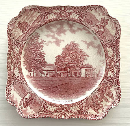 Colonial Times Pink (Scalloped) Square Luncheon Plate