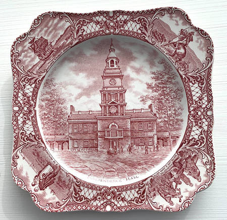 Colonial Times Pink (Scalloped) Square Luncheon Plate