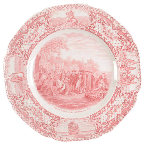Colonial Times Pink (Scalloped) Dinner Plate