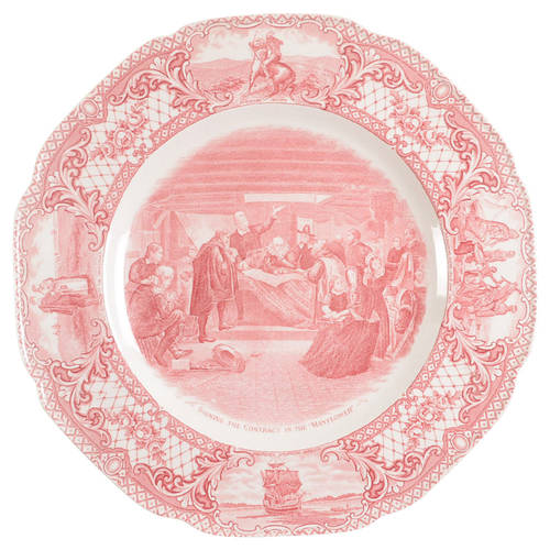 Colonial Times Pink (Scalloped) Dinner Plate