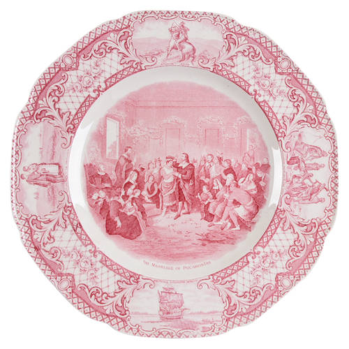 Colonial Times Pink (Scalloped) Dinner Plate