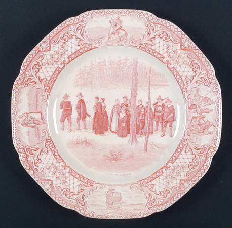 Colonial Times Pink (Scalloped) Dinner Plate