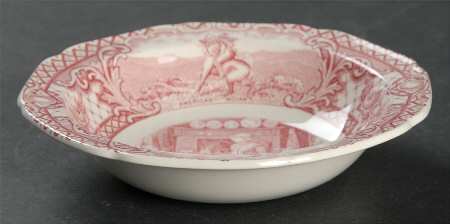 Colonial Times Pink (Scalloped) Rim Fruit/Dessert (Sauce) Bowl