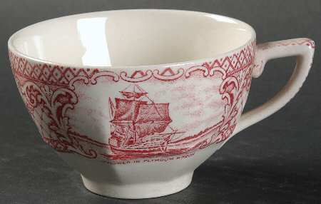 Colonial Times Pink (Scalloped) Flat Cup