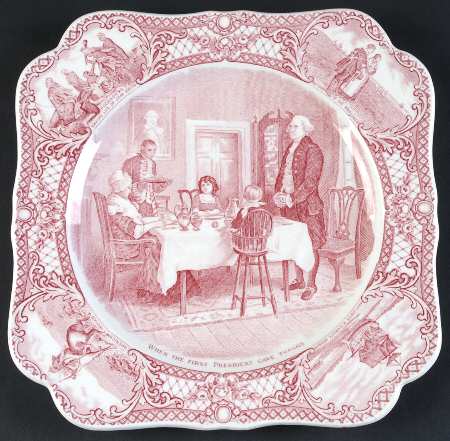 Colonial Times Pink (Scalloped) Square Luncheon Plate