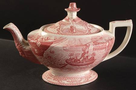 Colonial Times Pink (Scalloped) Teapot & Lid
