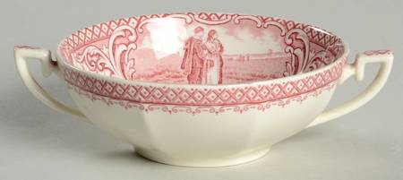 Colonial Times Pink (Scalloped) Flat Cream Soup Bowl