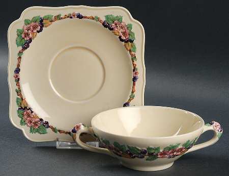 CRD18 Flat Cream Soup Bowl & Saucer Set