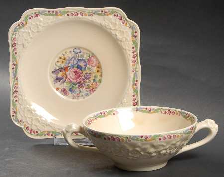 CRD24 Flat Cream Soup Bowl & Saucer Set