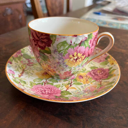 Peony Flat Cup & Saucer Set