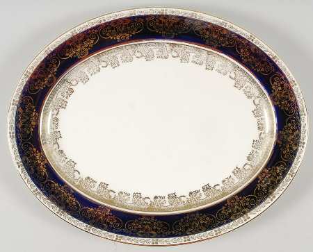 6107 (Blue) 14" Oval Serving Platter