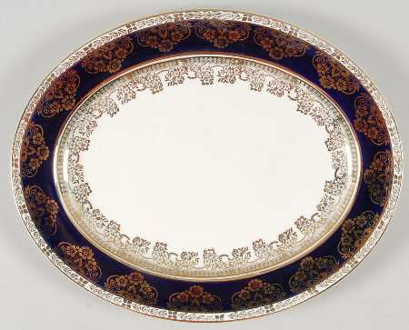 6107 (Blue) 12" Oval Serving Platter