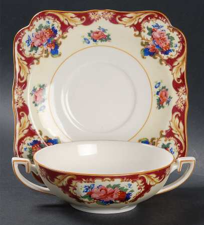 CRD38 Flat Cream Soup Bowl & Saucer Set
