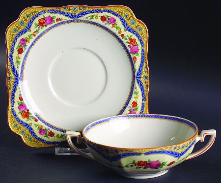 CRD48 Flat Cream Soup Bowl & Saucer Set