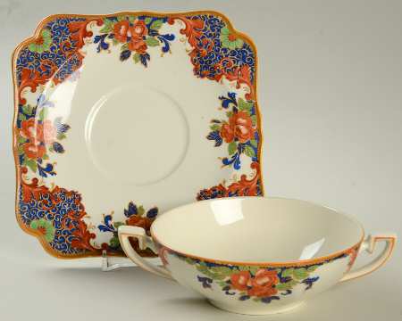 CRD294 Flat Cream Soup Bowl & Saucer Set