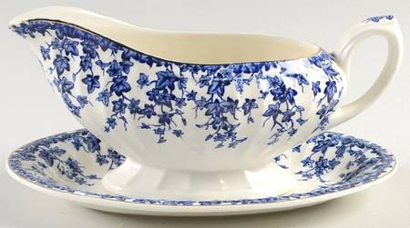 Early English Ivy Dark Blue Gravy Boat & Underplate/Relish