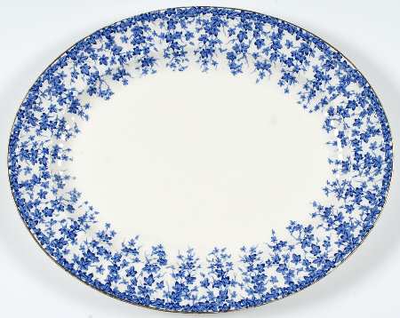 Early English Ivy Dark Blue 16" Oval Serving Platter