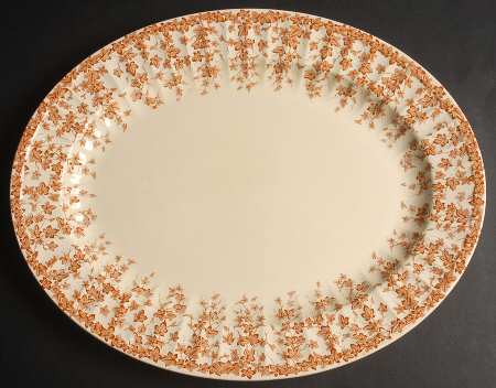Early English Ivy Brown (Smooth) 14" Oval Serving Platter
