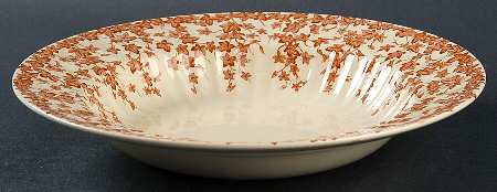 Early English Ivy Brown (Smooth) Large Rim Soup Bowl