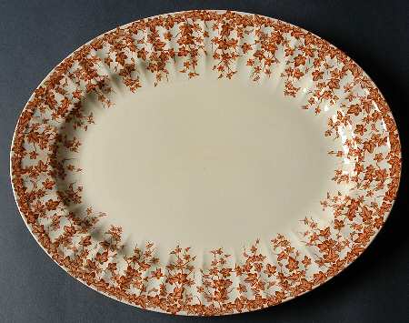 Early English Ivy Brown (Smooth) 12" Oval Serving Platter
