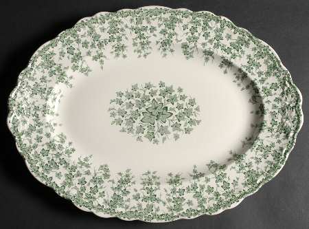 Early English Ivy Green 16" Oval Serving Platter