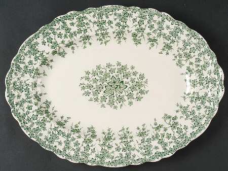 Early English Ivy Green 14" Oval Serving Platter