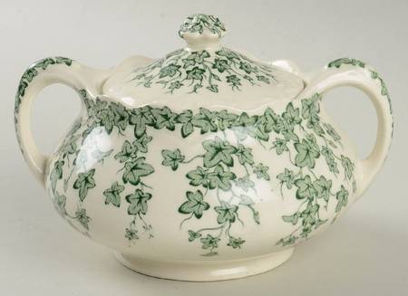 Early English Ivy Green Sugar Bowl & Lid