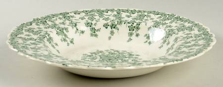 Early English Ivy Green Large Rim Soup Bowl