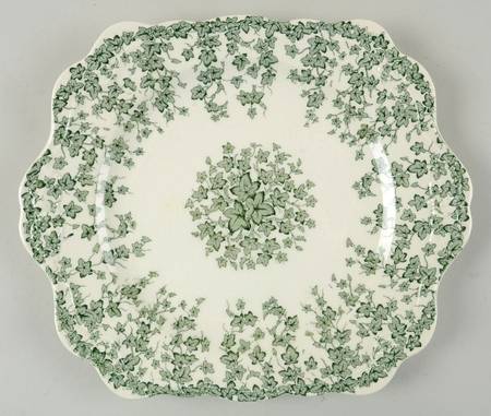 Early English Ivy Green Square Handled Cake Plate