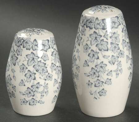 Early English Ivy Blue Gray (Scalloped) Salt & Pepper Set