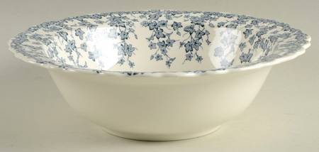 Early English Ivy Blue Gray (Scalloped) 8" Round Vegetable Bowl