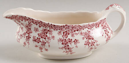 Early English Ivy Pink (Scalloped) Gravy Boat