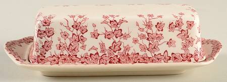 Early English Ivy Pink (Scalloped) 1/4 Lb Covered Butter