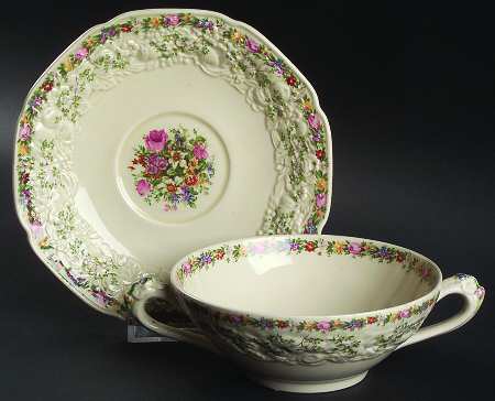 Ferncroft Flat Cream Soup Bowl & Saucer Set