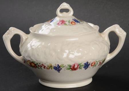 Florentine Garden (Colored Fruit) Sugar Bowl & Lid