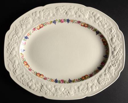 Florentine Garden (Colored Fruit) 12" Oval Serving Platter
