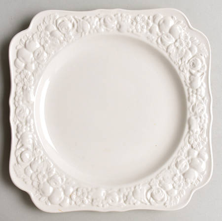 Florentine White Square Luncheon Plate