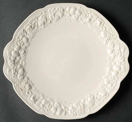 Florentine White Handled Cake Plate