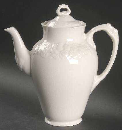 Florentine White Coffee Pot & Lid