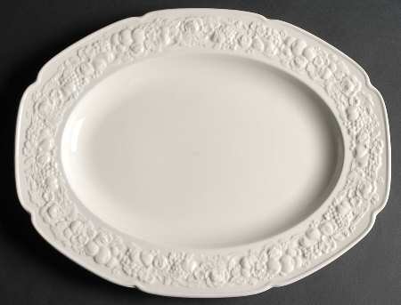 Florentine White 14" Oval Serving Platter