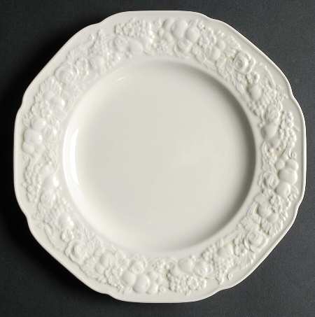 Florentine White Luncheon Plate