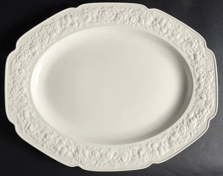 Florentine White 17" Oval Serving Platter