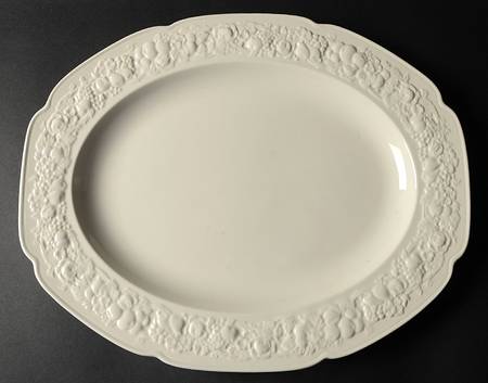 Florentine White 15" Oval Serving Platter