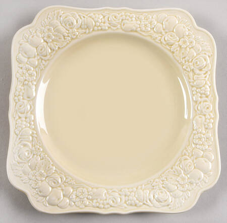 Florentine Dark Cream Square Luncheon Plate