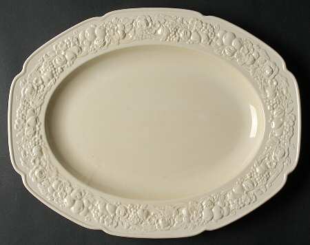 Florentine Dark Cream 14" Oval Serving Platter