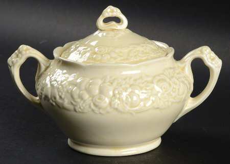 Florentine Dark Cream Sugar Bowl & Lid
